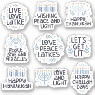 Hannukah gezegden stickers