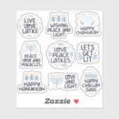 Hannukah gezegden stickers (Vel)