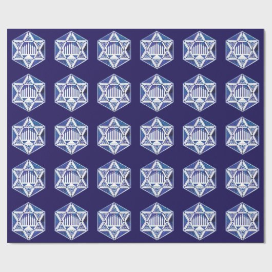 Hannukah Menorah en Star Cadeaupapier (Vlak)