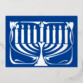 Hannukah menorah folie feestdagenkaart