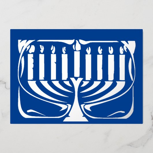 Hannukah menorah folie feestdagenkaart (Voorkant)