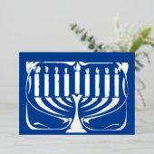 Hannukah menorah folie feestdagenkaart (Staand Voorkant)