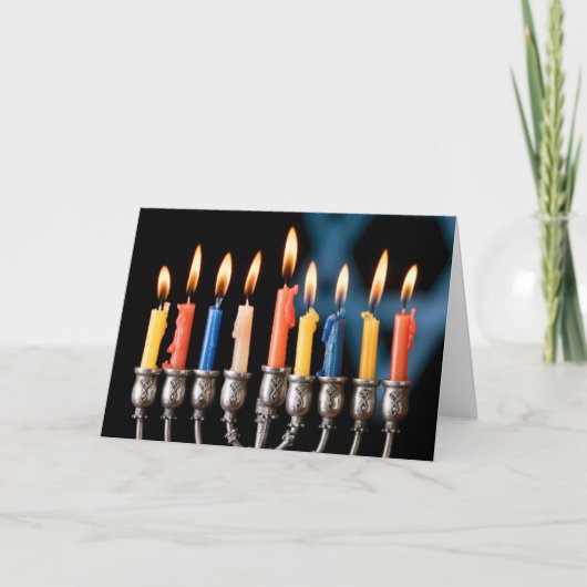 Hannukah Menorah Holiday Kaart (Voorkant)