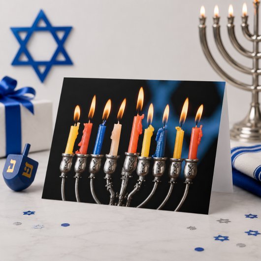 Hannukah Menorah Kerstkaart Feestdagen Kaart