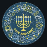 Hannukah Menorah Ronde Sticker<br><div class="desc">Celebrate Hanukkah</div>