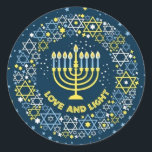 Hannukah Menorah Ronde Sticker<br><div class="desc">Celebrate Hanukkah</div>