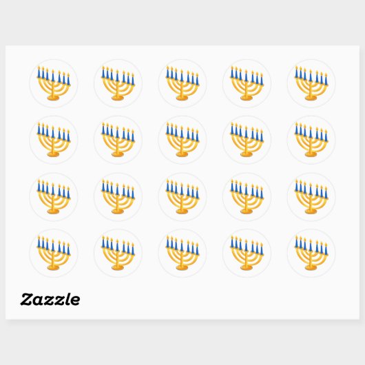 Hannukah Menorah Ronde Sticker (Vel)