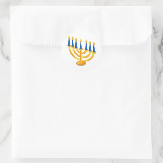 Hannukah Menorah Ronde Sticker (Tas)