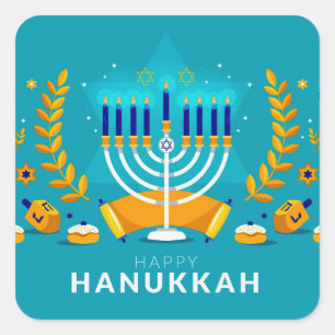 Hannukah Menorah   Vierkante Sticker