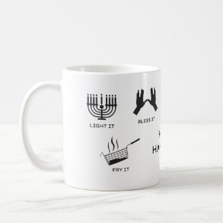Hannukah mok - Zegen het, Steek het aan, Doe het