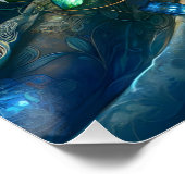 Hannukah Mooie vrouw met Menorah Perfect Poster (Hoek)