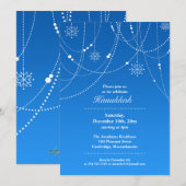Hannukah Party Flat Invitation Kaart (Voorkant / Achterkant)