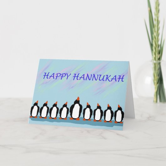 Hannukah pinguins feestdagen kaart (Voorkant)