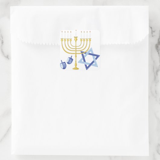 Hannukah Symbolen Vierkante Sticker (Tas)