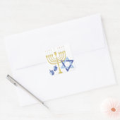 Hannukah Symbolen Vierkante Sticker (Envelop)