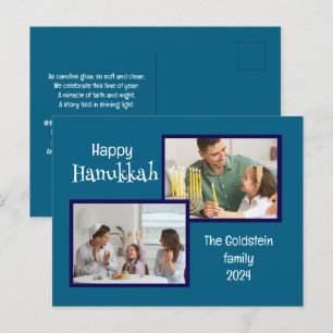 Hannukah Twee Familie Foto Vakantie Briefkaart