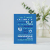 Hannukah typografie collage art briefkaart (Staand voorkant)