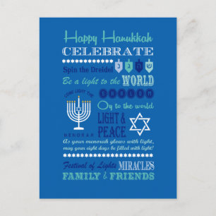 Hannukah typografie collage art briefkaart