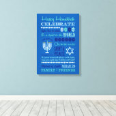 Hannukah typografie collage art canvas afdruk (Insitu (Houten vloer))