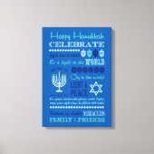 Hannukah typografie collage art canvas afdruk (Voorkant)