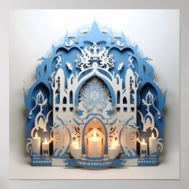 Hannukah Vakantie papier uitsparing Poster