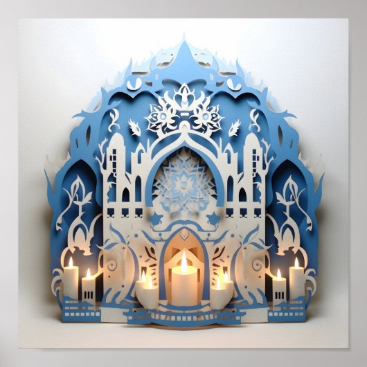 Hannukah Vakantie papier uitsparing Poster (Voorkant)