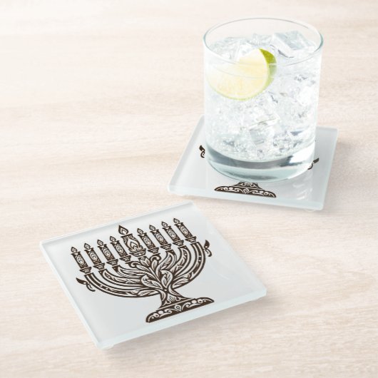 Hannukah-viering Glazen Onderzetter (Schuin)