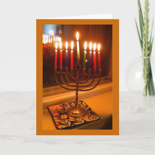 Hannukiah Feestdagen Kaart (Voorkant)
