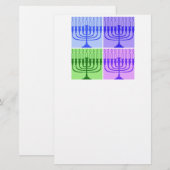 Hannukka Menorah Briefpapier (Voorkant / Achterkant)