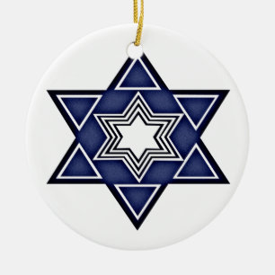Hannukkah ster van David Keramisch Ornament