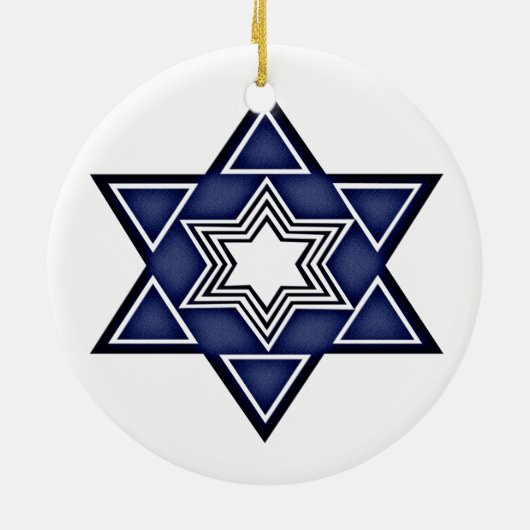 Hannukkah ster van David Keramisch Ornament (Achterkant)
