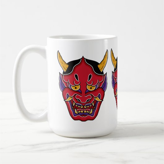 Hannya (般 の 面) koffiemok (Links)