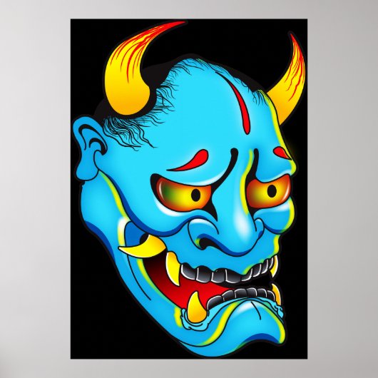 Hannya Demon Mask Poster (Voorkant)
