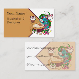 Hannya Demon Masker & Malle Noedelkatten Visitekaartje