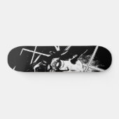 Hannya Mask 8189 - Variant - Black & White - links Persoonlijk Skateboard (Horizontaal)