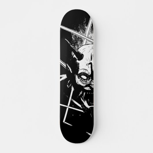 Hannya Mask 8189 - Variant - Black & White - links Persoonlijk Skateboard (Voorkant)