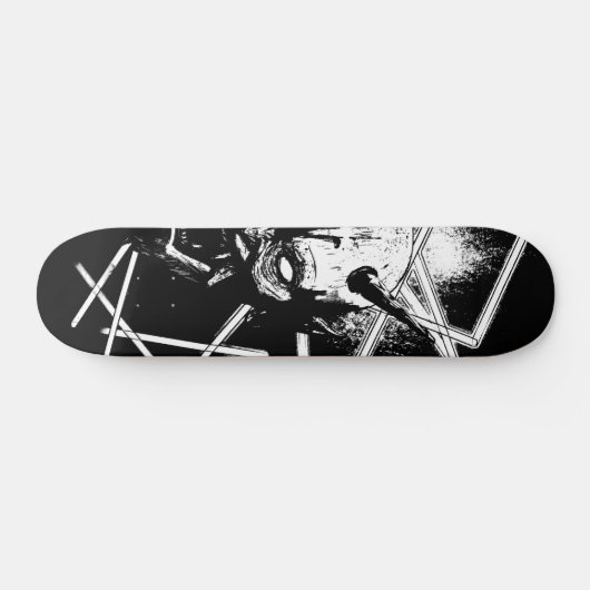 Hannya Mask 8189 - Variant - Zwart-wit Persoonlijk Skateboard (Horizontaal)