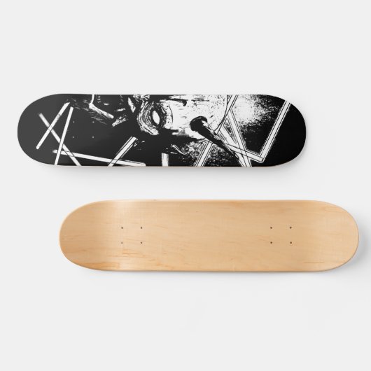 Hannya Mask 8189 - Variant - Zwart-wit Persoonlijk Skateboard (Horizontaal)