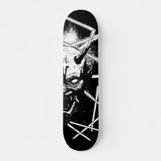Hannya Mask 8189 - Variant - Zwart-wit Persoonlijk Skateboard (Voorkant)