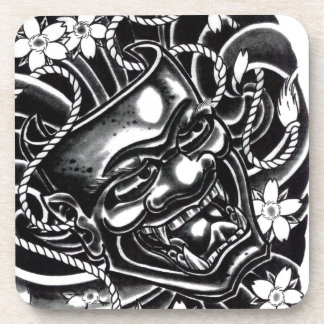 Hannya Mask Tattoo Design Bier Onderzetter
