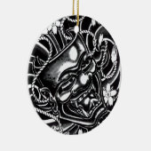 Hannya Mask Tattoo Design Keramisch Ornament (Rechts)