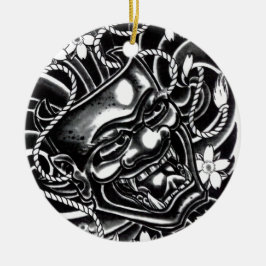 Hannya Mask Tattoo Design Keramisch Ornament