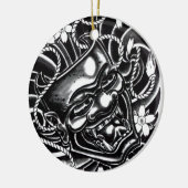 Hannya Mask Tattoo Design Keramisch Ornament (Links)