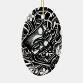 Hannya Mask Tattoo Design Keramisch Ornament (Rechts)