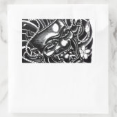 Hannya Mask Tattoo Design Rechthoekige Sticker (Tas)