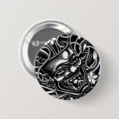 Hannya Mask Tattoo Design Ronde Button 5,7 Cm (Voorkant /achterkant)