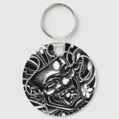 Hannya Mask Tattoo Design Sleutelhanger (Voorkant)