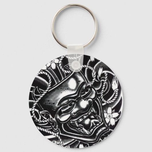 Hannya Mask Tattoo Design Sleutelhanger (Voorkant)