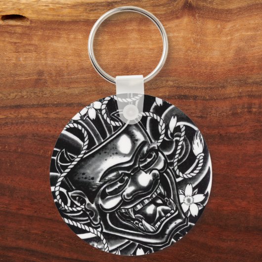 Hannya Mask Tattoo Design Sleutelhanger (Voorkant)