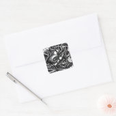Hannya Mask Tattoo Design Vierkante Sticker (Envelop)